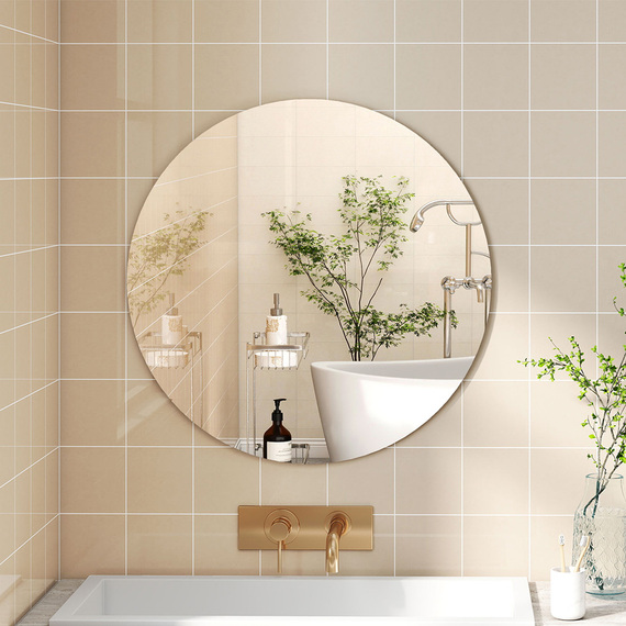 40cm Frameless Round Wall Mirror