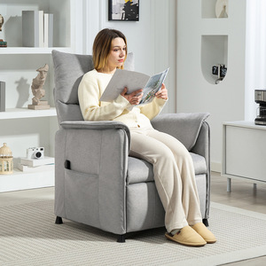 HOMCOM Velvet Upholstered Power Recliner Chair