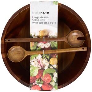 Kitchen Master Large Acacia Salad Bowl