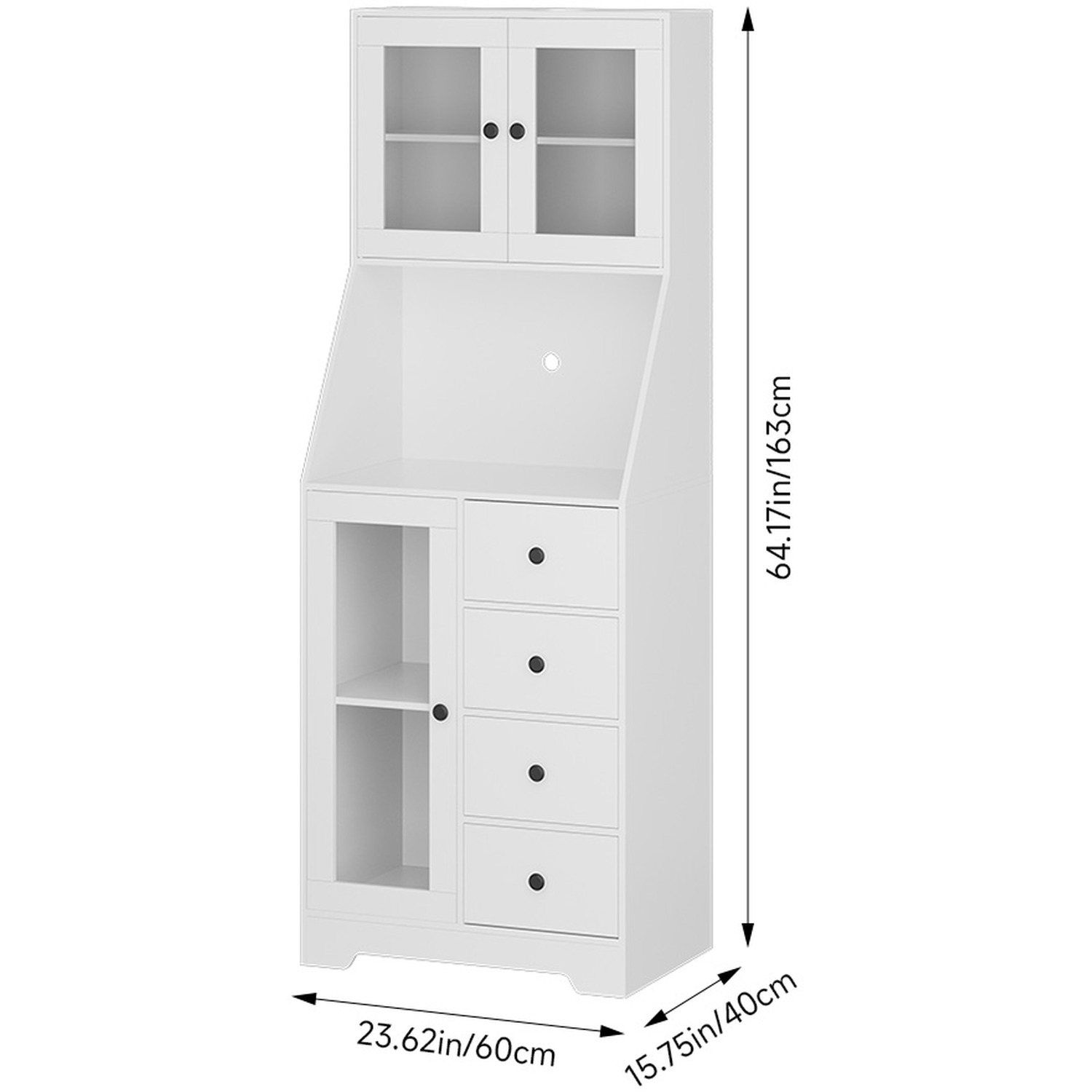 Kitchen Storage Cabinet Sideboard For Dining Room - White Acrylicboard