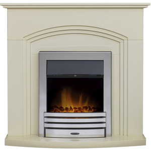 Adam Truro Fireplace in Cream with Eclipse Electric Fire in Chrome