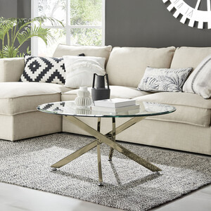 Novara Gold and Glass Round Coffee Table