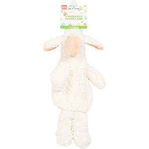 Unstuffed Plush Lamb Dog Toy