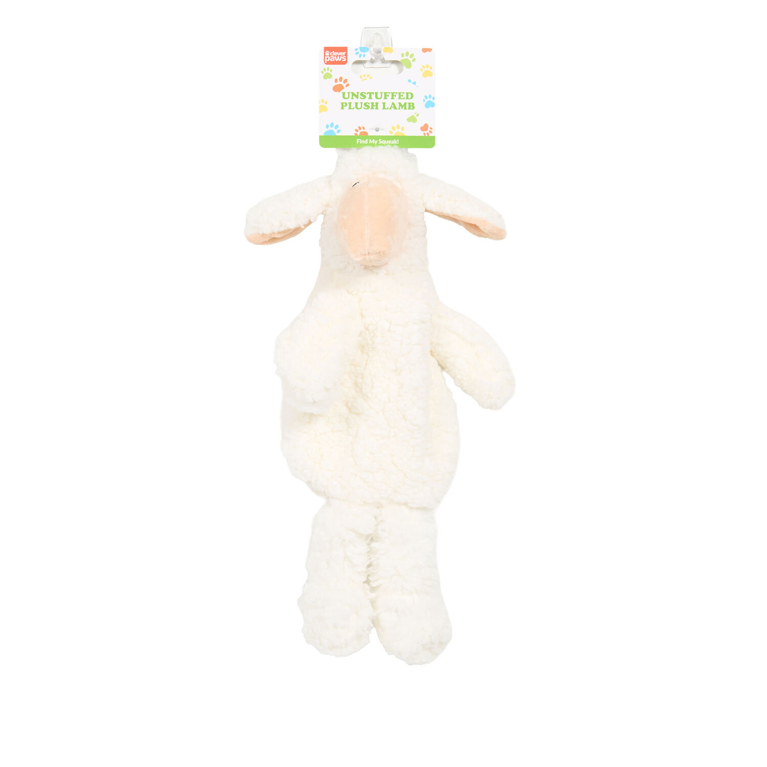 Unstuffed Plush Lamb Dog Toy