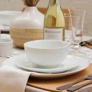 Mikasa Chalk 12-Piece Porcelain Dinner Set, White