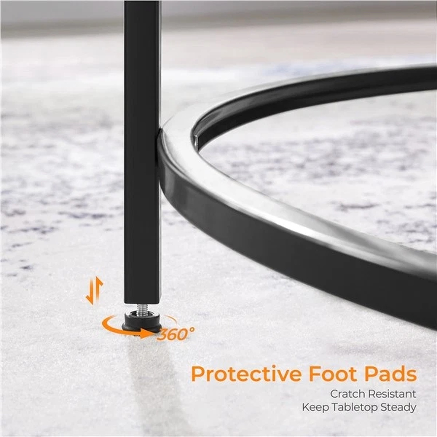 Round Tempered Glass Coffee Table - Black