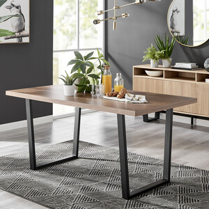Kylo 160cm Large Brown Wood Veneer Dining Table