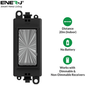 Ener - J Wireless Kinetic Grid Switch Satin Chrome 433Hz