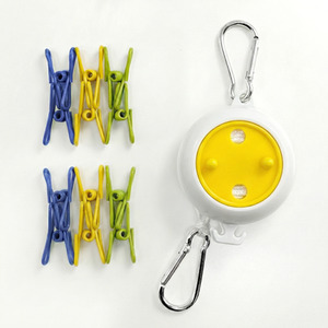 Portable Retractable Clothes Line with Clips