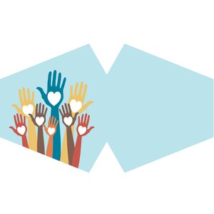 Reusable Love Hands Face Covering for Adults - Soft  Durable