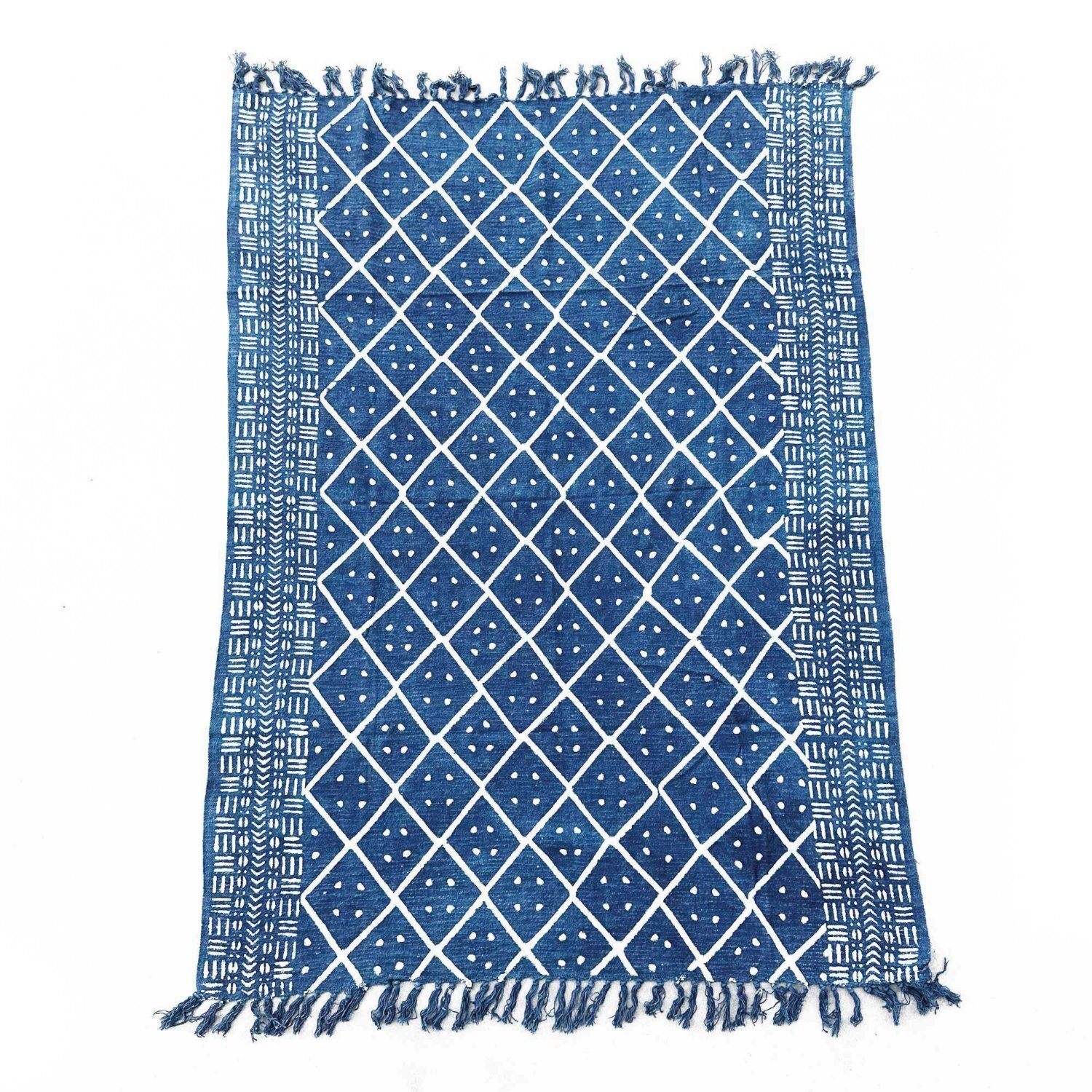 Handmade Indigo Throw Midnight Heerak Elegance - Blue