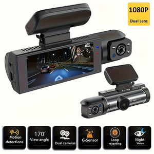 1080P Dual Lens Dash Cam Car DVR with Night Vision Motion Detection