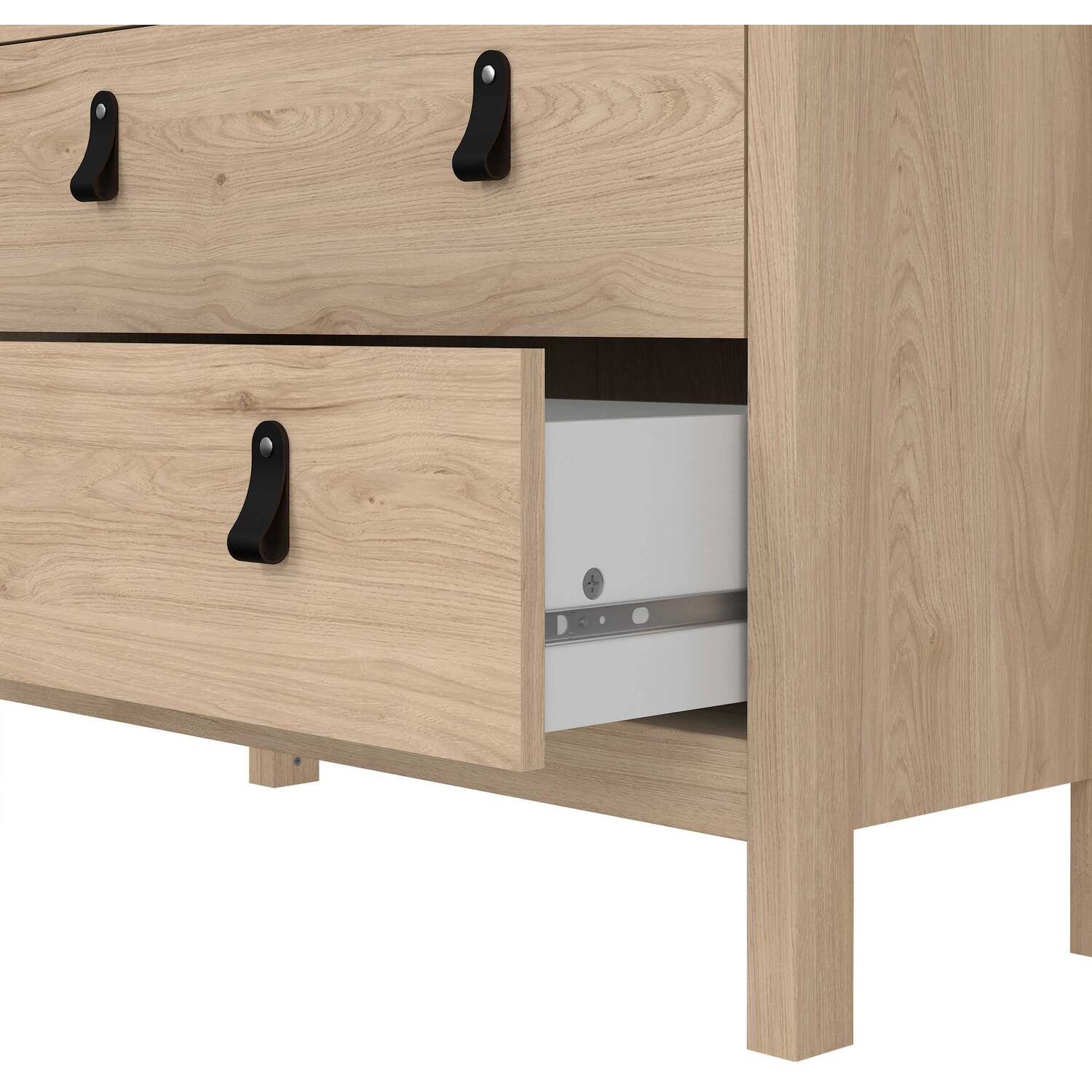 Wyld Haus Wildberry Natural Oak Wood Glass China Cabinet 2 Doors 3 Drawers - Natural Oak