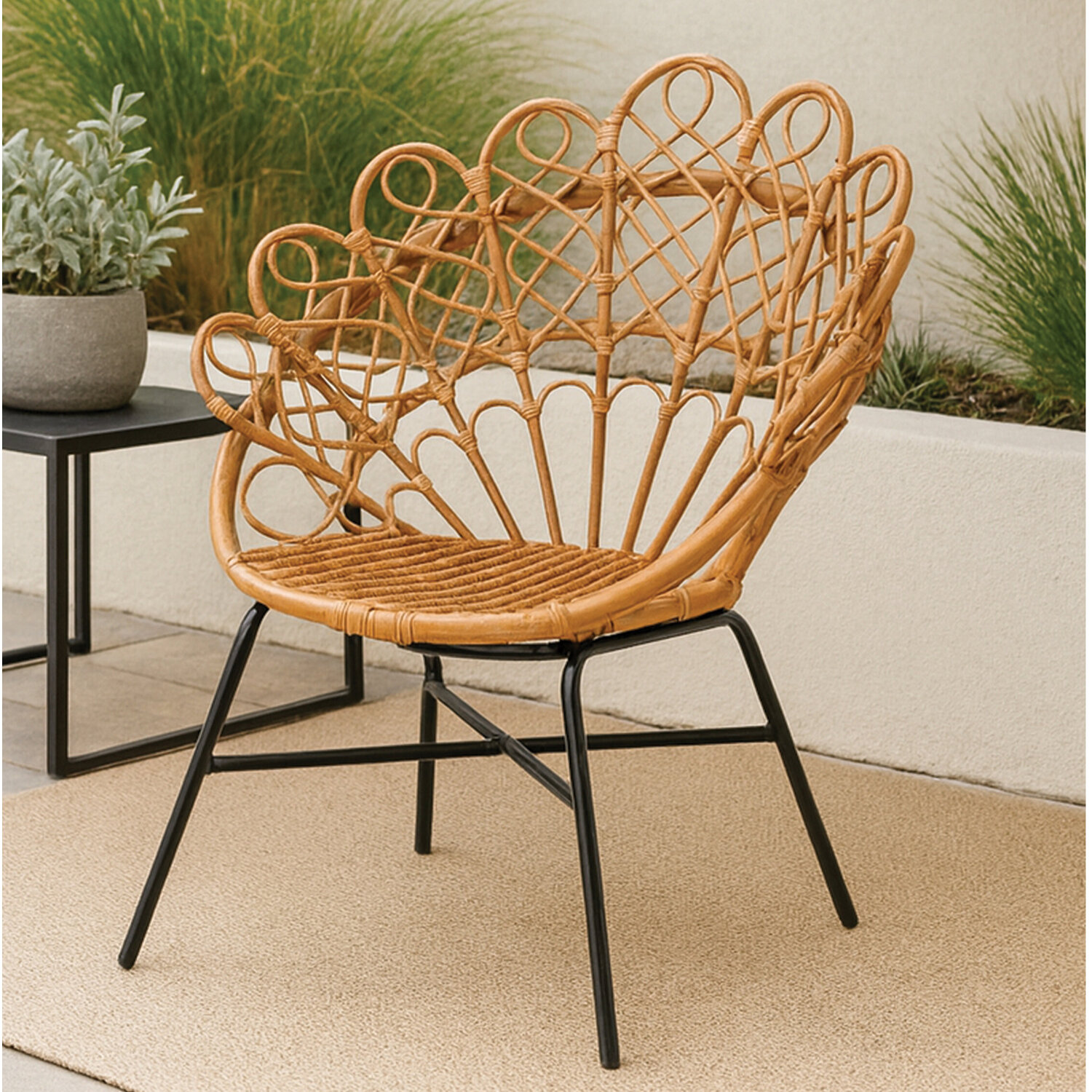 Java Natural Rattan Peacock Chair - Brown
