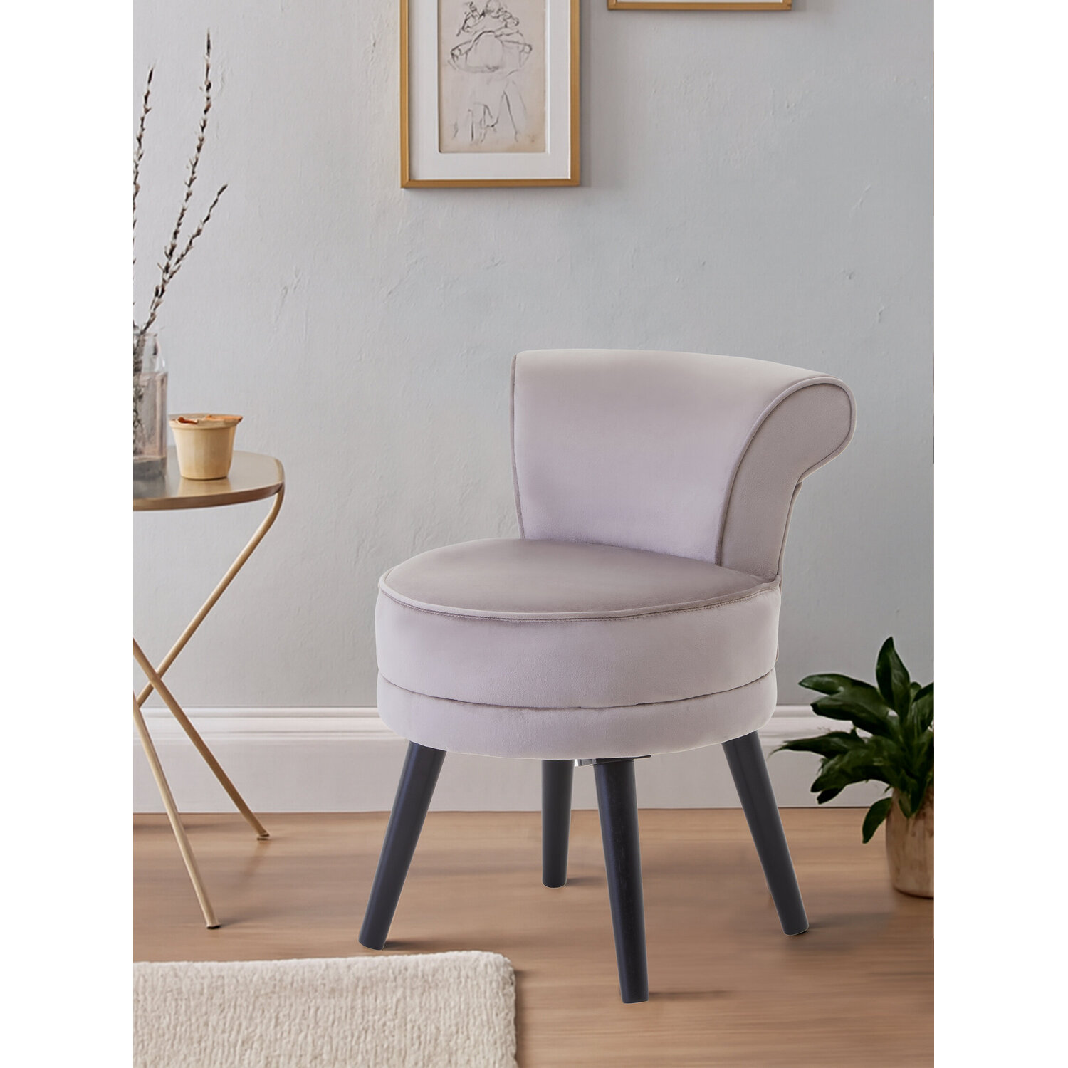 Kids Loretta Mink Velvet Chair - Brown