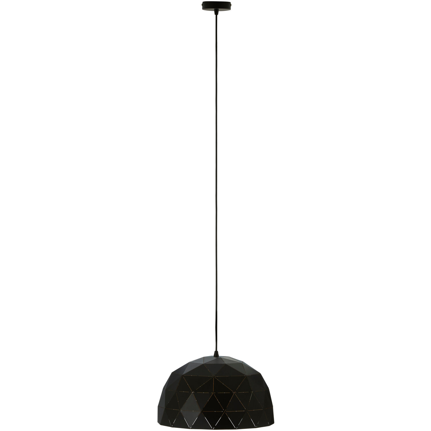 Mateo Small Black and Copper Dome Pendant Light - Black