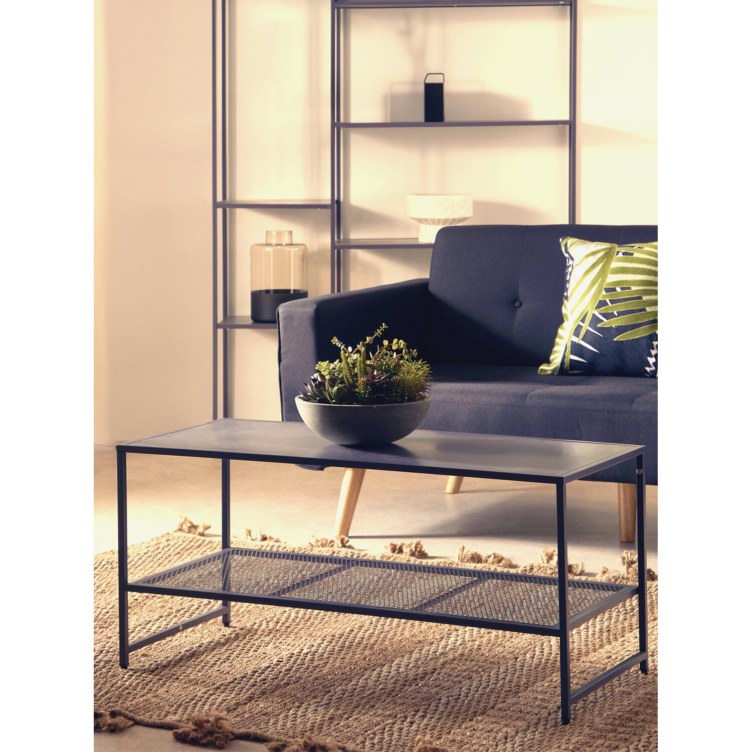 Acero Grey Metal Coffee Table - Grey