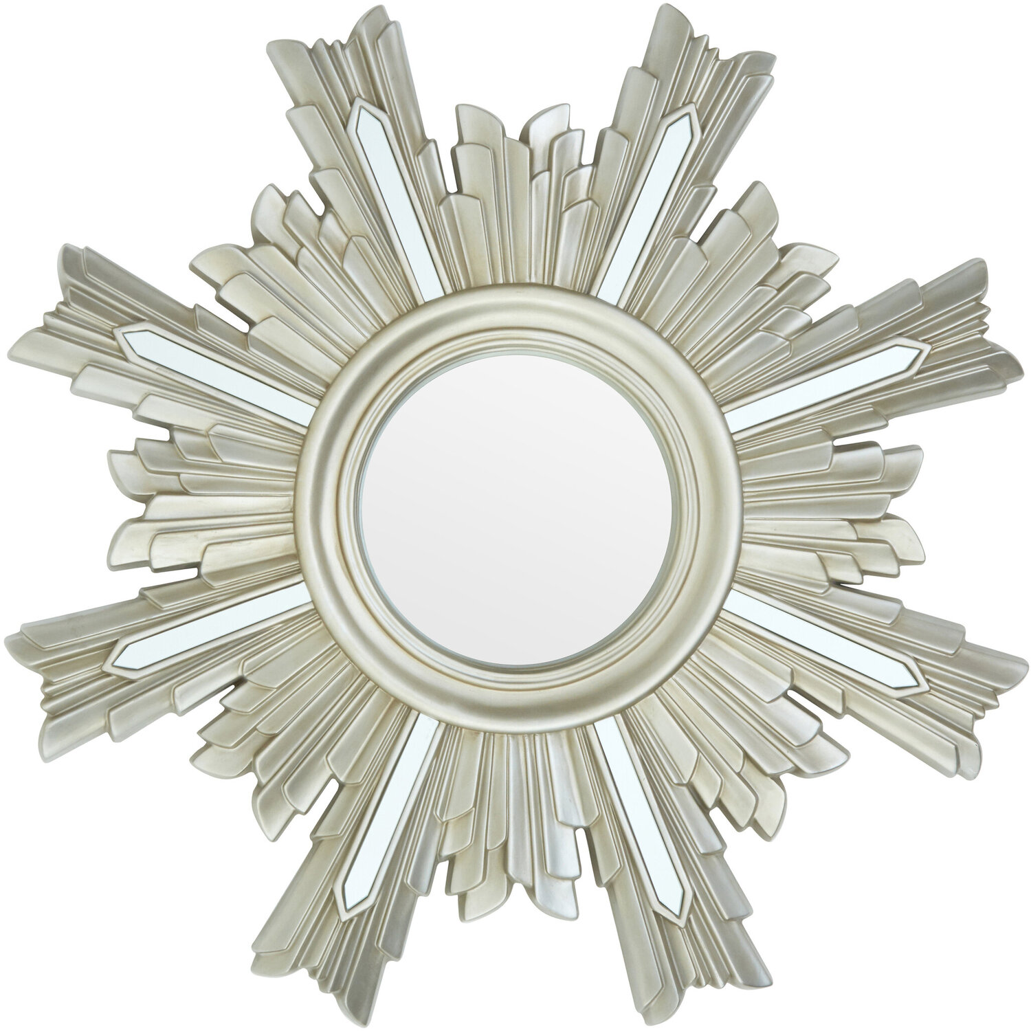 Petillo Thick Silver Frame Large Rectangular Wall Mirror - Silver