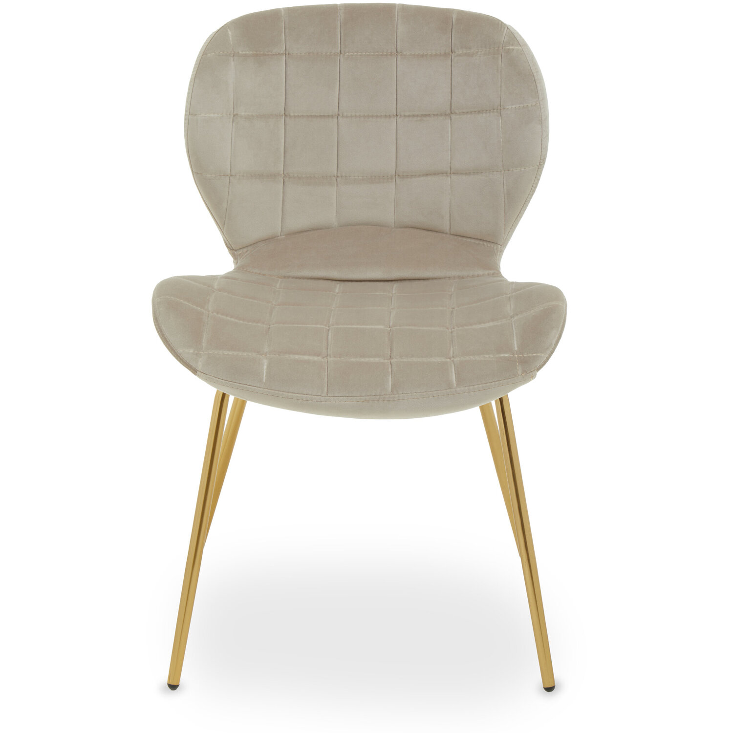 Warton Mink Velvet Dining Chair - Gold