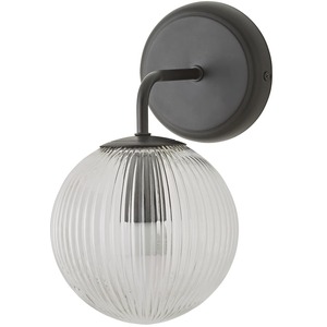 Kempton Wall Light with Ribbed Globe Shade