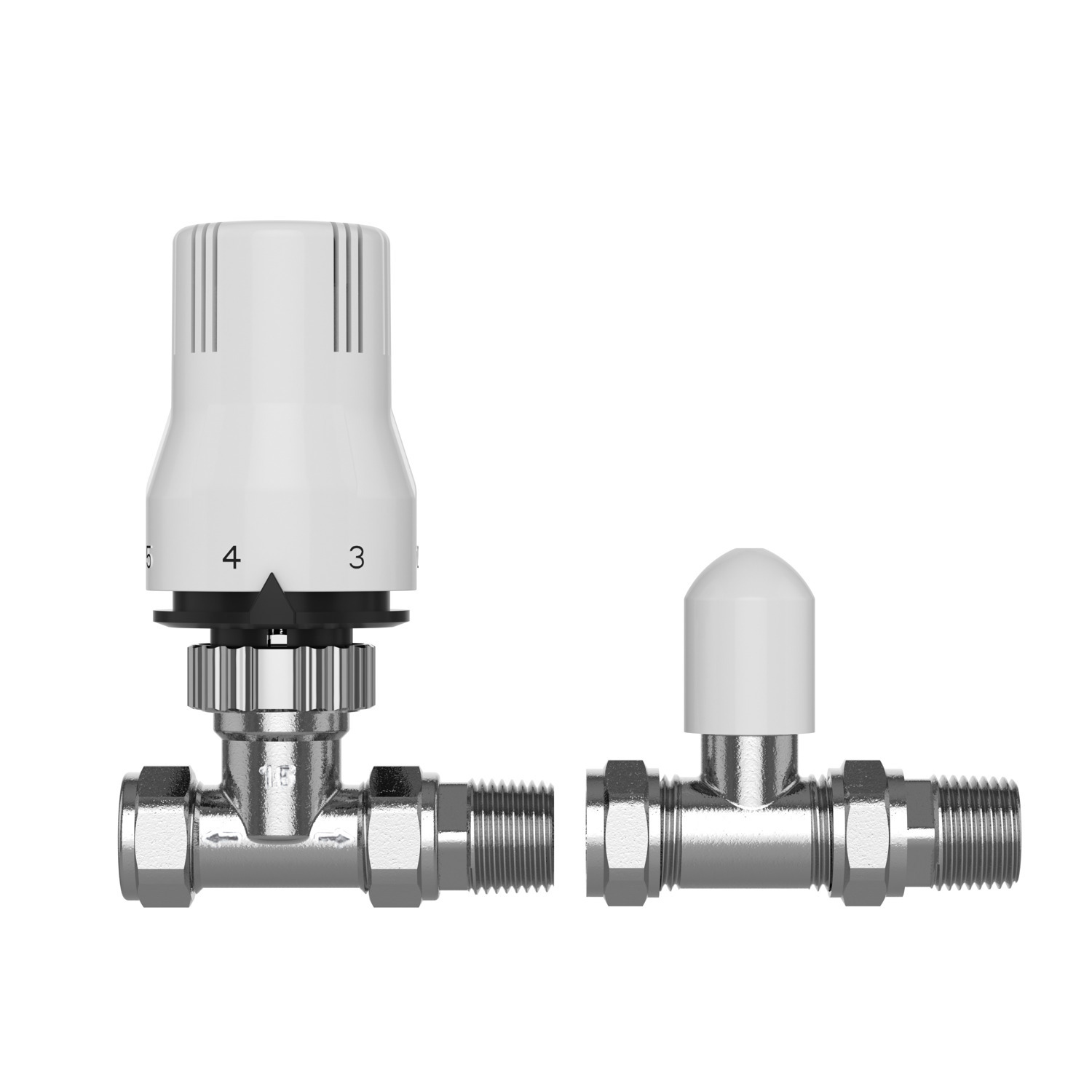 Pro Classic Straight Thermostatic Radiator Valve With Lockshield 15Mm - Grey