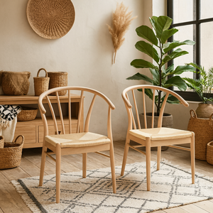 Buenos Aires Pigmented Dining Chairs with Woven Seat Set of 2