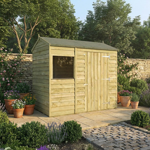Waltons 6ft x 4ft Wooden Overlap Reverse Apex Roof Garden Storage Shed