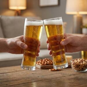 Lav Malta Beer Glasses 360ml - Clear - Set of 6