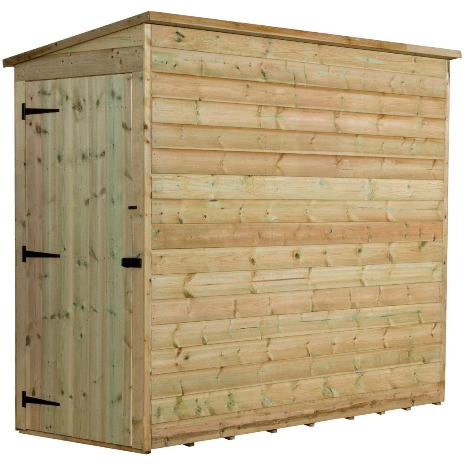 Empire 2200 5x3 Pent Garden Shed with a Single Door Both Side Panels - Green