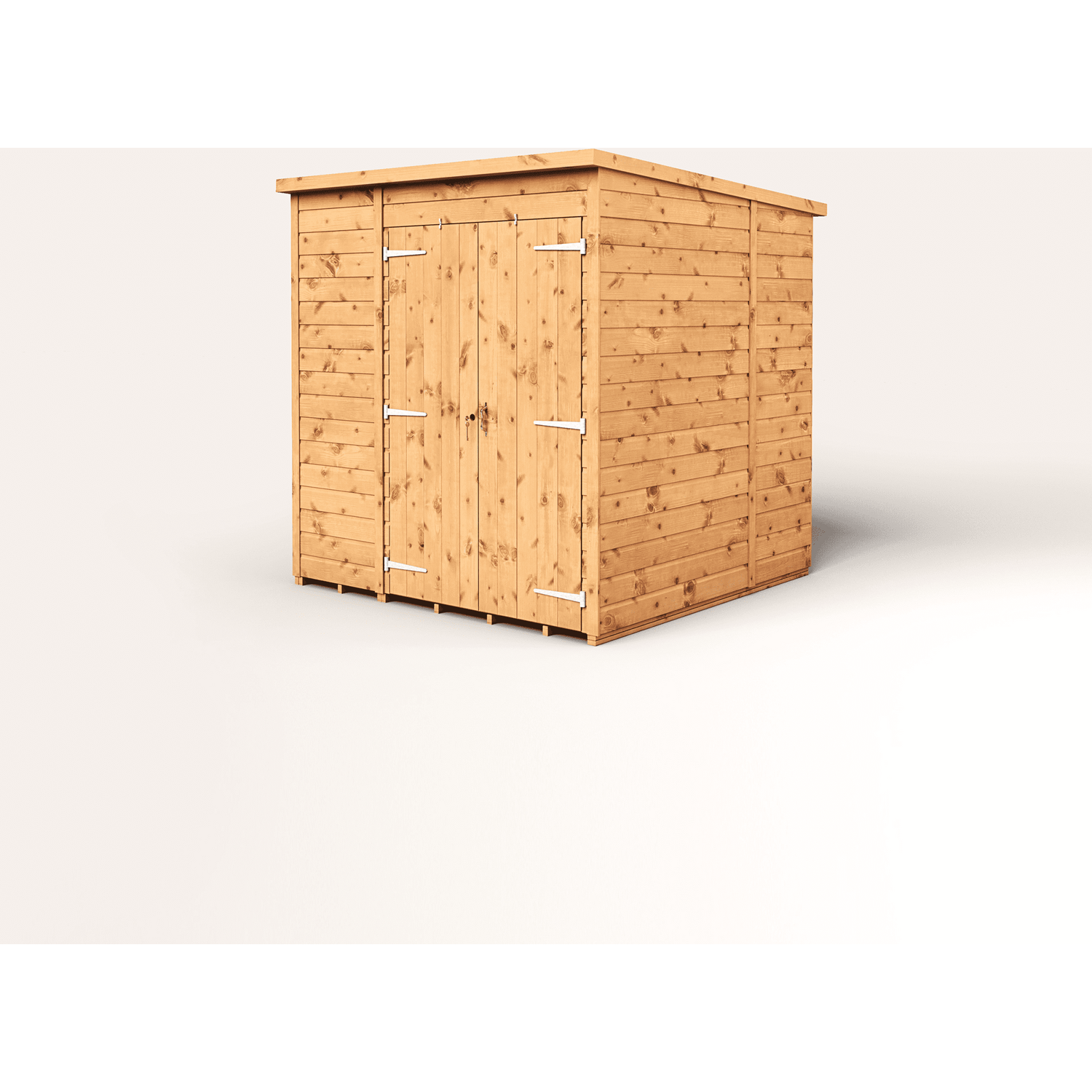 Empire 6x6 Modular Pent Garden Shed with a Double Door - Brown