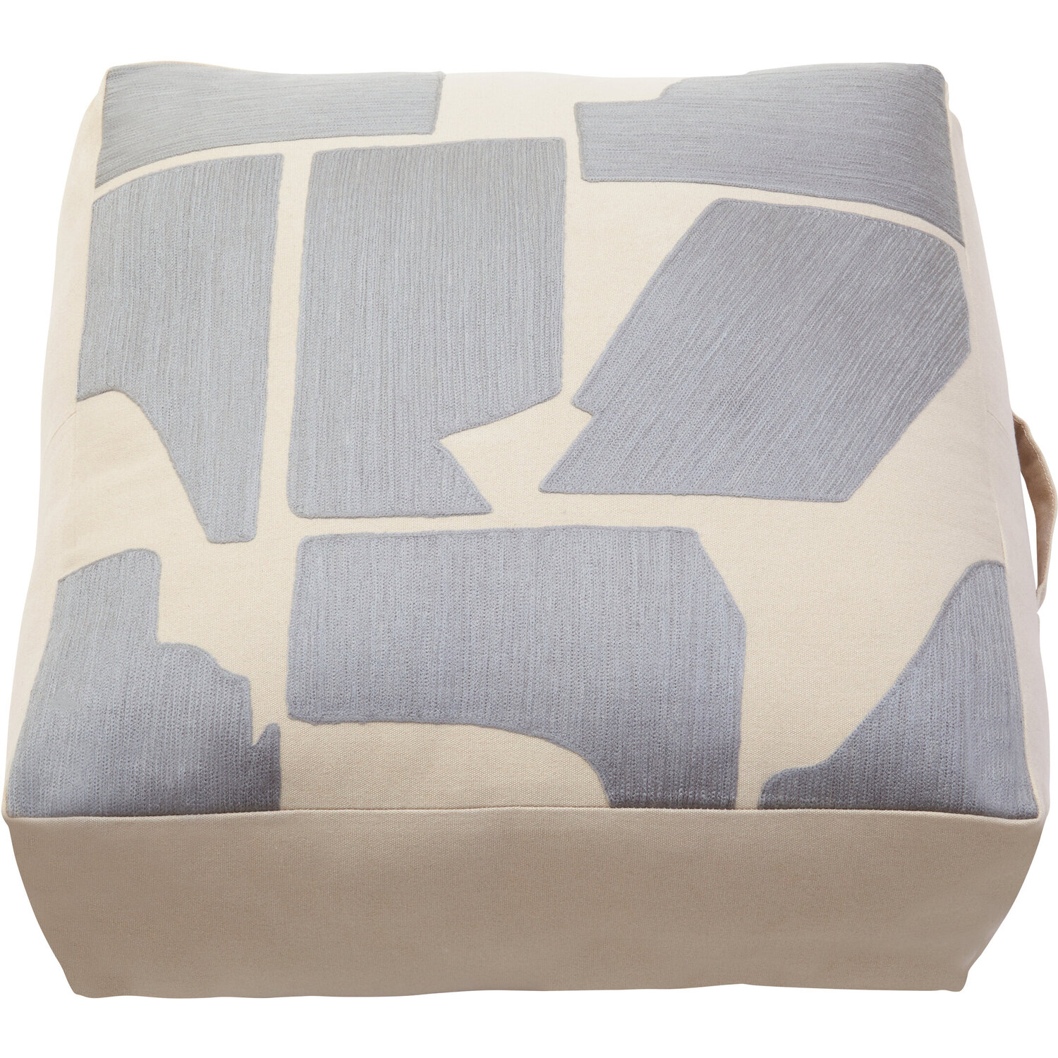 Bosie Ozella Natural And Grey Square Floor Cushion - Grey