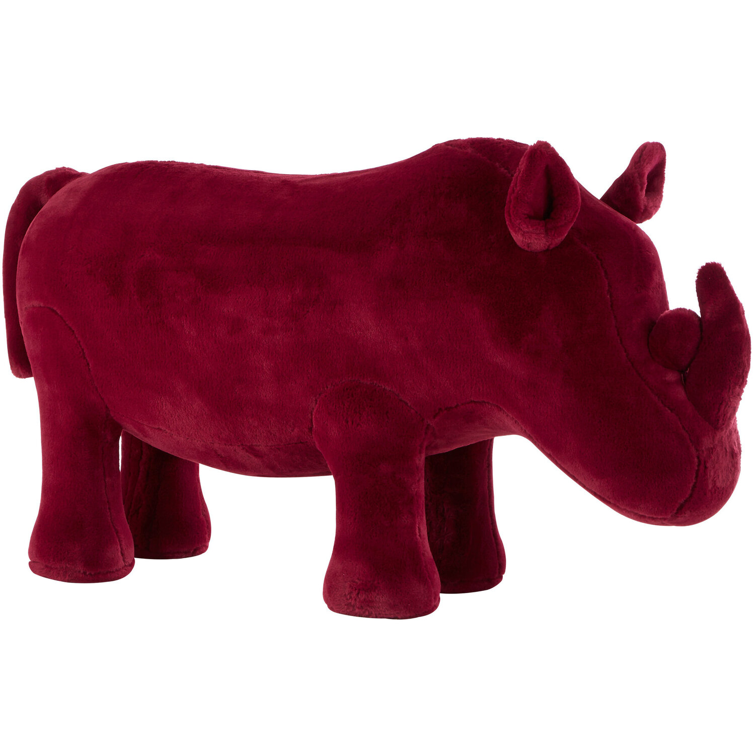 Jungle Safari Kids Maroon Rhino Animal Stool - Red