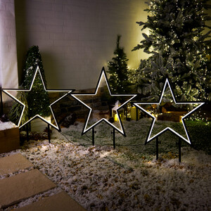 Pack of 3 LED Neon Star Stakes