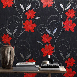 Flower Floral Textured Wallpaper