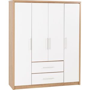 White Seville 4 Door 2 Drawer Wardrobe shot 14755259