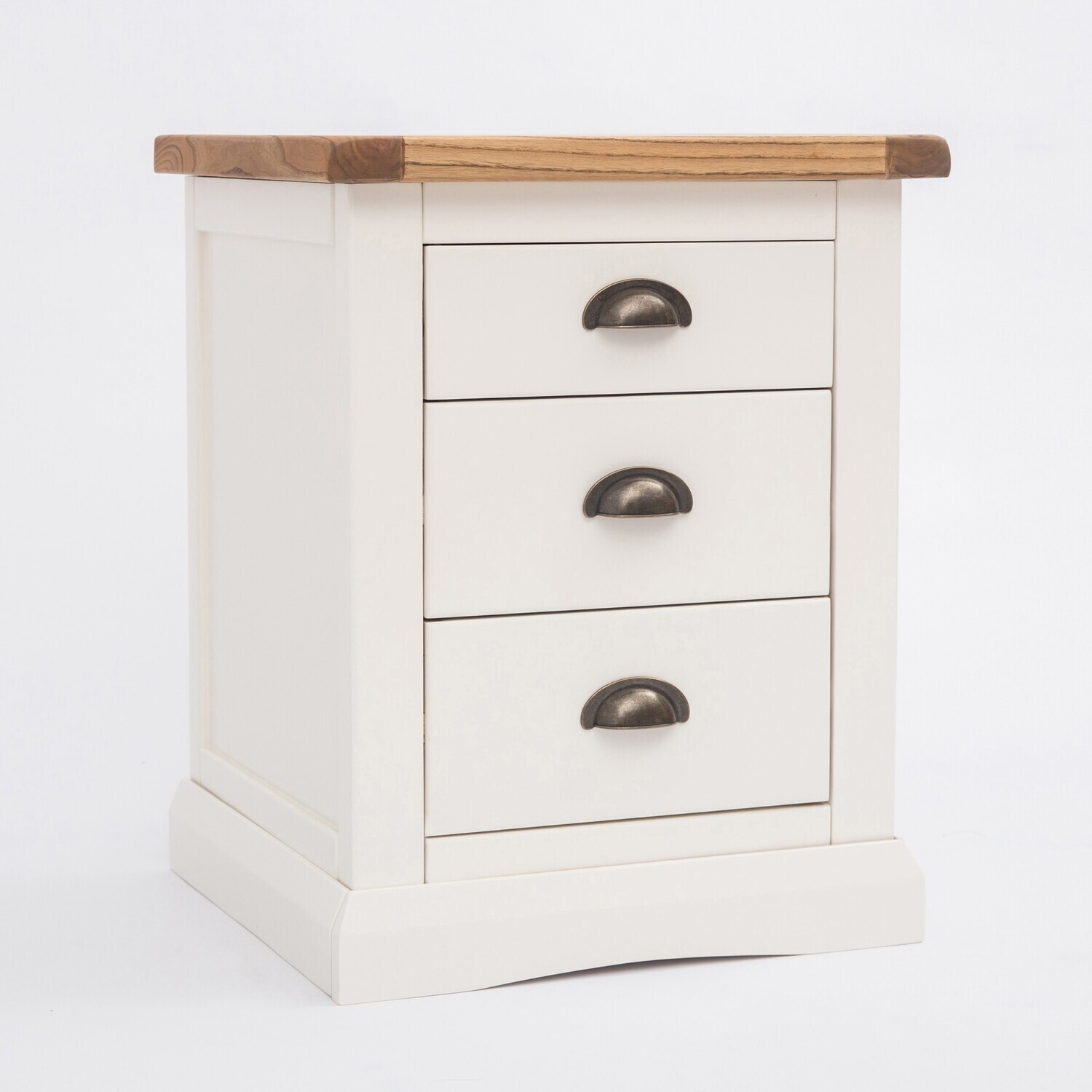 Cabinet Bits White Cosenza 3 Drawer Bedside Table - Off - Image 2