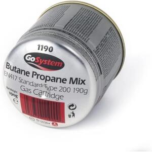 Camping Gas Cartridge 190g Piercable Butane Canister GoSystem GOGAS 2190 Fuel