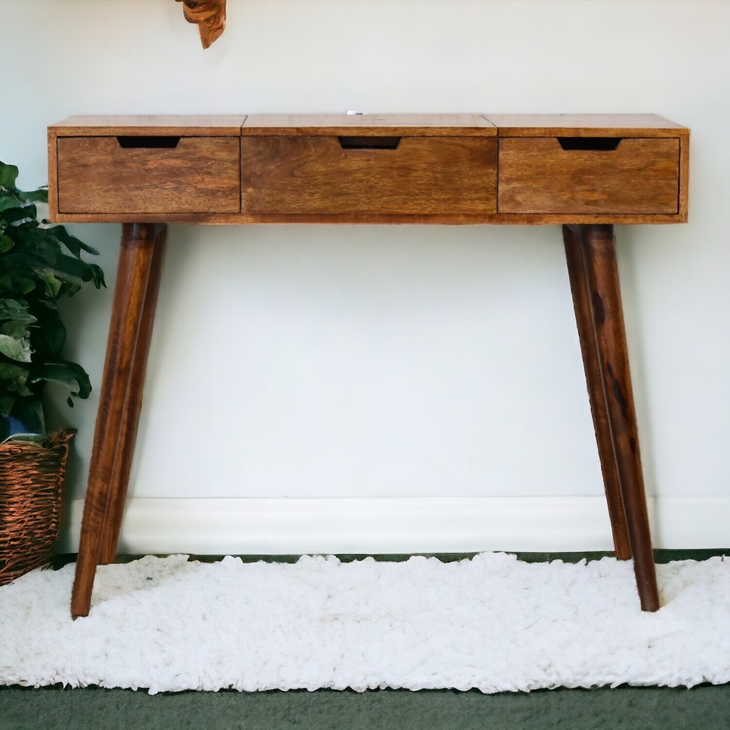 Artisan Furniture Solid Wood Chestnut Foldable Mirror Table - Brown