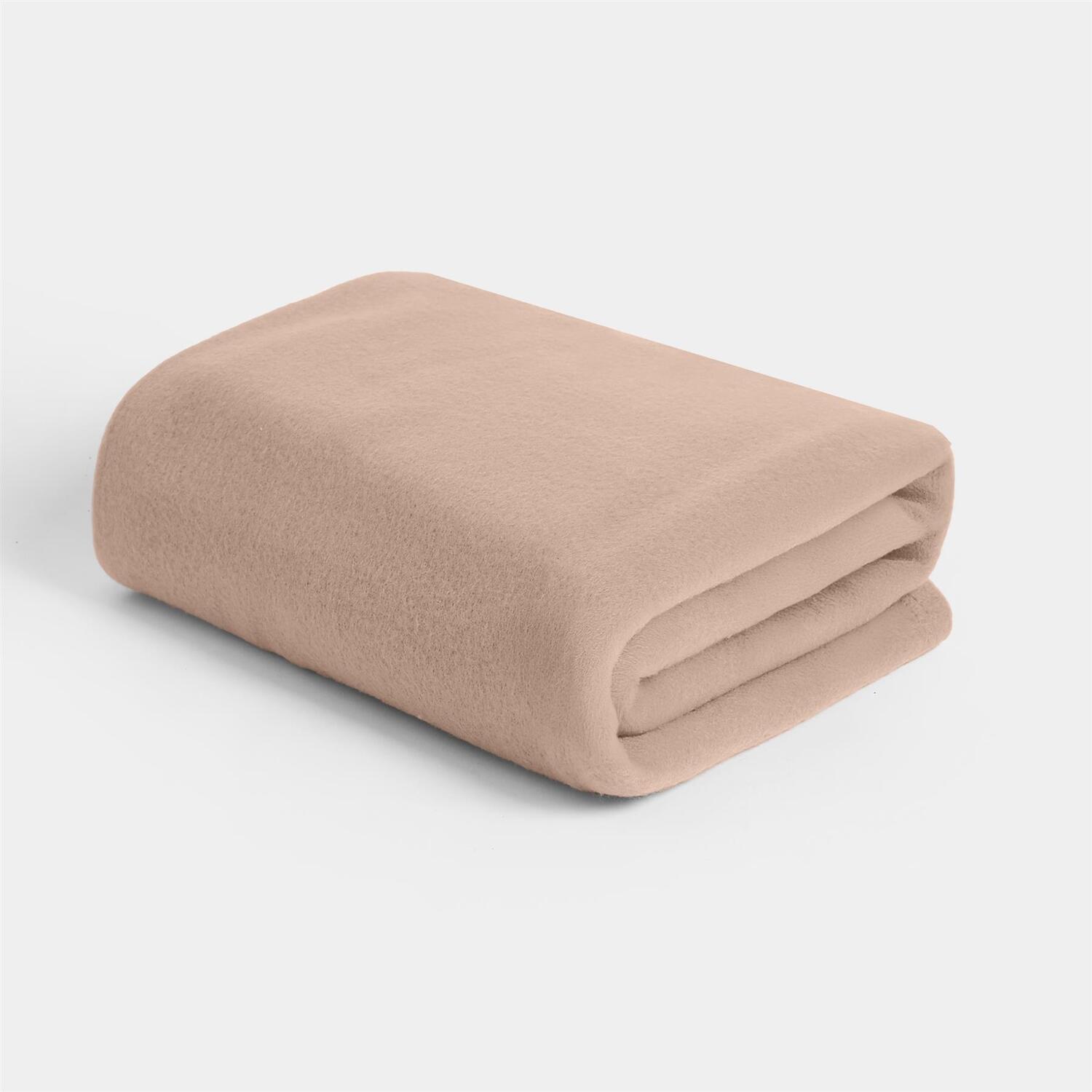 OHS Large Teddy Fleece Throw Blanket in Light Brown | Size: 150 cm × 200 cm