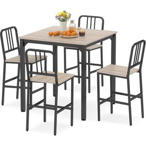 5-Piece Wooden Counter Height Dining Set