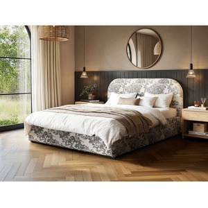 Alba Tree Print Ottoman Bed Beige Chenille
