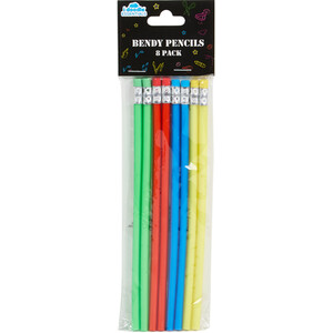 Set of 8 Flexible Bendy Pencils