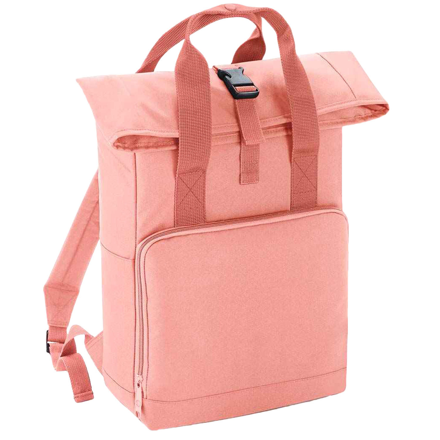 Bagbase Unisex Adult Roll Top Twin Handle Backpack - Blush Pink