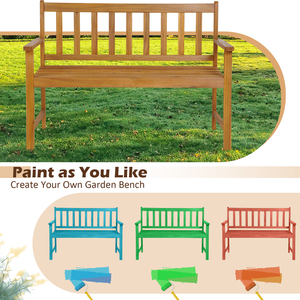 2-Person Garden Bench with Slatted Seat
