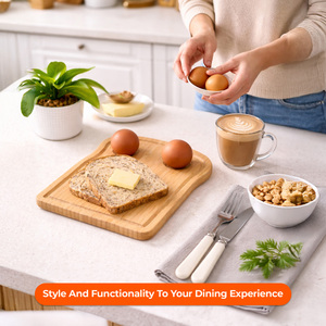 Wooden Breakfast Board with Egg Holders Serving Board