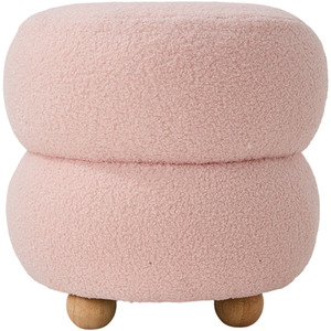 Soft Round Teddy Fleece Footstool