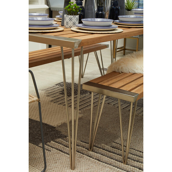 Nandri Slatted Teak Wood Bench