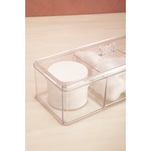 Beauty 3 Compartment Cosmetics Organiser With Lid