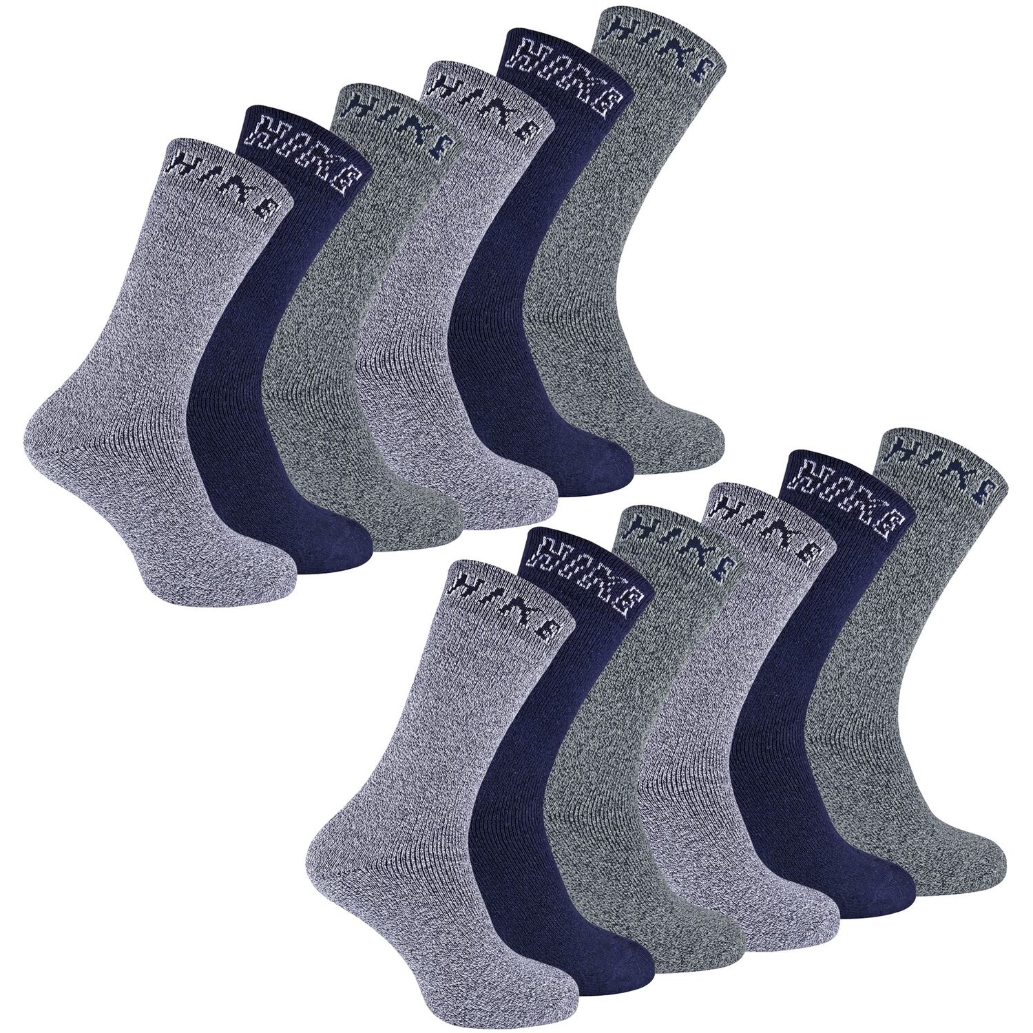 Sock Snob Men's Multicolor 12 Pairs Cushioned Crew Hiking Walking Boot Socks | Size: 6-11 - Image 3