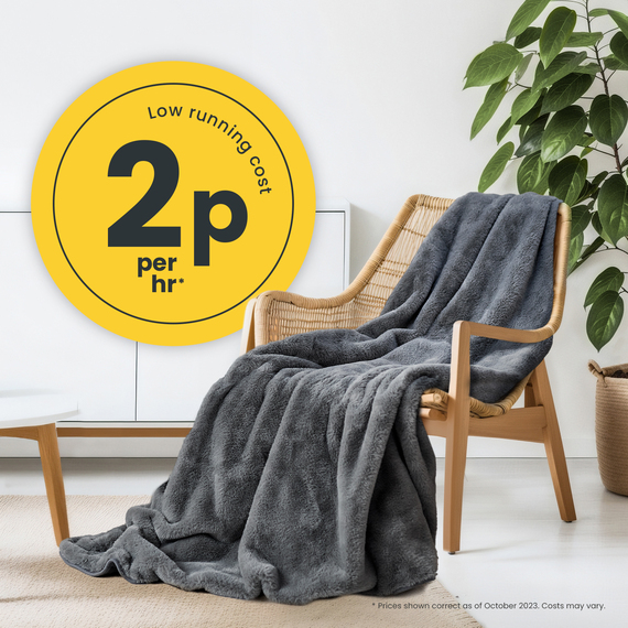 Cosi Home Luxury Faux Fur Electric Heated Throw